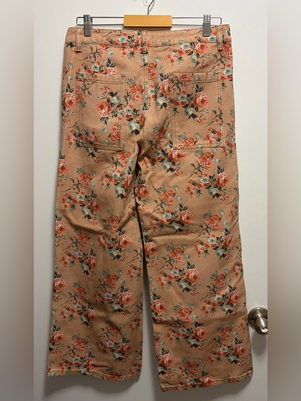 NWT BiBi Washed Flower Printed Wide Leg Jeans Women’s Size Medium - Picture 6 of 8